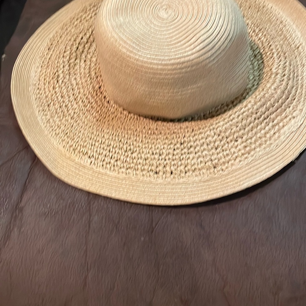 J. Crew Tan Straw Sun Hat Wide Brim